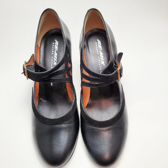 NIB Re-Mix Janet Black/Black Suede Shoes Size 6 - Picture 6 of 9